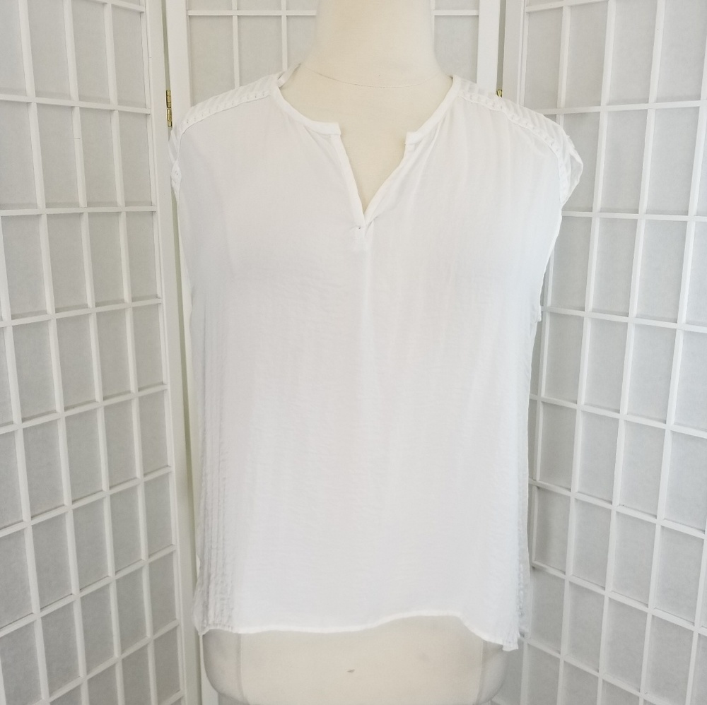 Style & Co Semi Sheer Hi Lo V-Neck Blouse - PXL